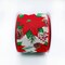 Designer&#x27;s Shop Holiday Poinsettias and Pinecones wired edge ribbons, WR 63-5149, 2.5&#x22; x 10 yards